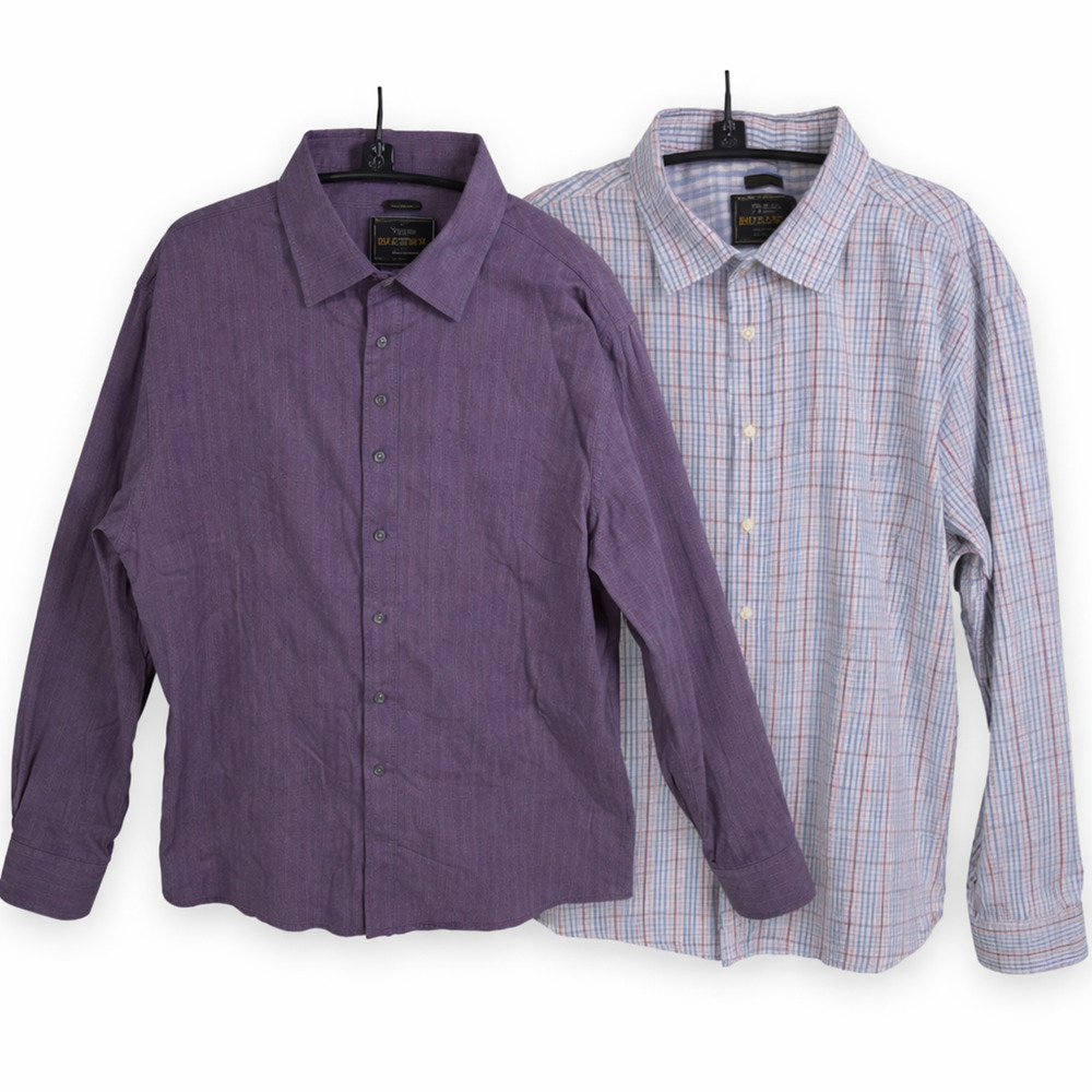 Jos A Bank Reserve Cashmere Button Down Shirt Mens XL Herringbone Lot of 2